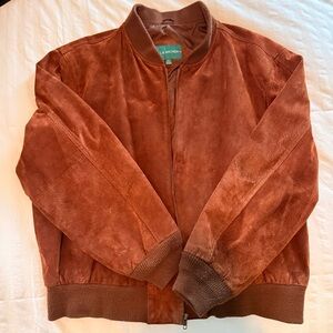 Vintage Rust Suede Bomber Jacket